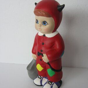 Vintage 50s MCM Halloween "She Devil" Ceramic Trick or Treat Figurine Bold Mold